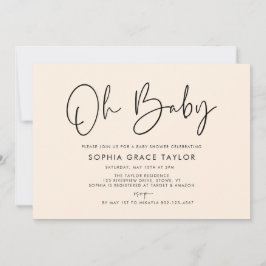 Baby Shower Cream Modern Boho Gender Neutral Inbjudningar
