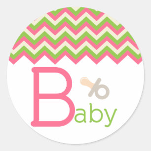 Baby Shower Cuppie Topper/Sticker Runt Klistermärke
