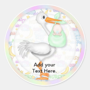 Baby Shower Cuptårta Toppers Stickers Runt Klistermärke