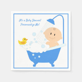 Baby Shower Cute Baby i Bathtub Personlig Pappersservett