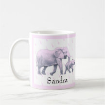 Baby Shower Cute Flicka rosa blue Elephants Baby S