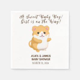 Baby Shower Cute Hamster Napkins Pappersservett