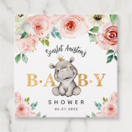 Baby Shower Cute Hippopotamus Tack Gåvor Etiketter