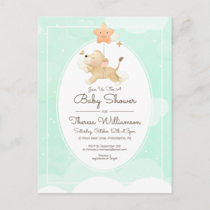 Baby Shower   Cute Lejonare Unge Vykort