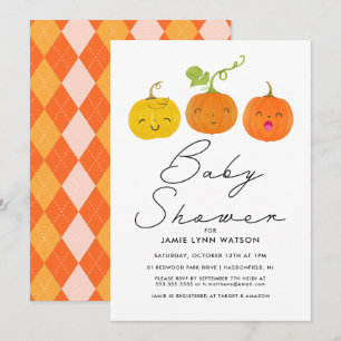 BABY SHOWER Cute Little Pumpkin Inbjudningar