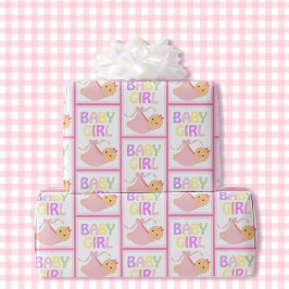 Baby Shower Cute Pastel Rosa Blanket Presentpapper
