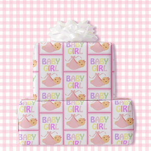 Baby Shower Cute Pastel Rosa Blanket Presentpapper