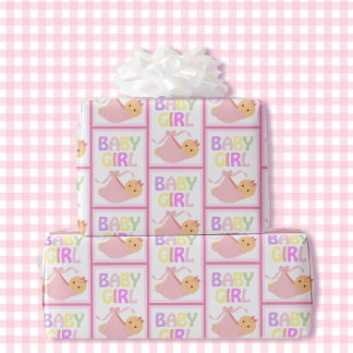 Baby Shower Cute Pastel Rosa Blanket Presentpapper