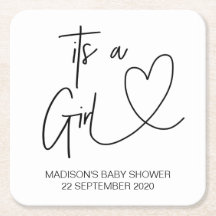Baby Shower Dekorations's a Girl Underlägg
