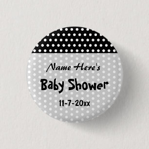 Baby shower den svartvita polkaen pricker modellen knapp