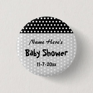 Baby shower den svartvita polkaen pricker modellen knapp
