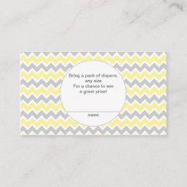 Baby Shower Diaper Raffle Biljett, gult grått Tilläggskort