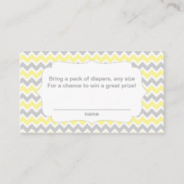 Baby Shower Diaper Raffle Biljett, gult grått Tilläggskort