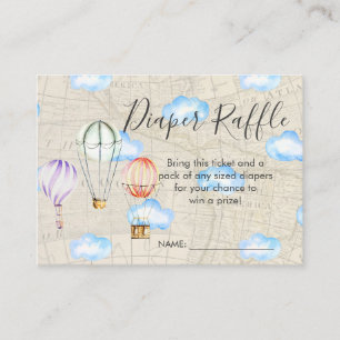 Baby Shower Diaper Raffle Biljett Luft-ballong Tilläggskort