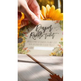 Baby Shower Diaper Raffle Biljett Pumpkin Solros Inbjudningar