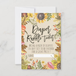 Baby Shower Diaper Raffle Biljett Pumpkin Solros Inbjudningar