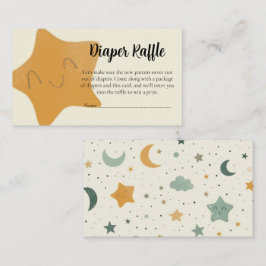 Baby Shower Diaper Raffle Card–Boho Stars & Moons Tilläggskort
