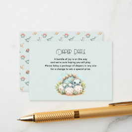 Baby Shower Diaper Raffle Card Dinosaur Dino Mite Tilläggskort