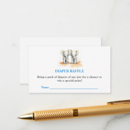Baby Shower Diaper Raffle Card – Twins Baby Shower Tilläggskort
