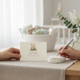 Baby Shower Diaper Raffle Card with Teddy Bear Tilläggskort