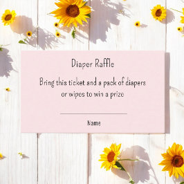 Baby Shower Diaper Raffle Girl  Rosa Biljett Tilläggskort