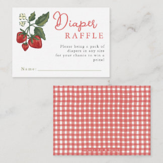 Baby Shower Diaper Raffle Ticket Berry Theme Tilläggskort