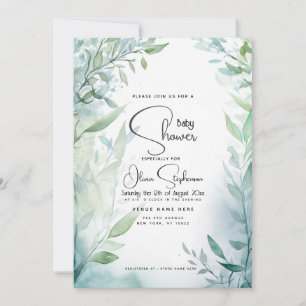 Baby Shower - Dreamy Blue Garden Inbjudningar