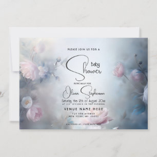 Baby Shower- Dreamy Etheral Blommigt Inbjudningar