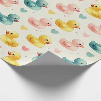 Baby Shower Duck Pattern Wrapping Paper Presentpapper