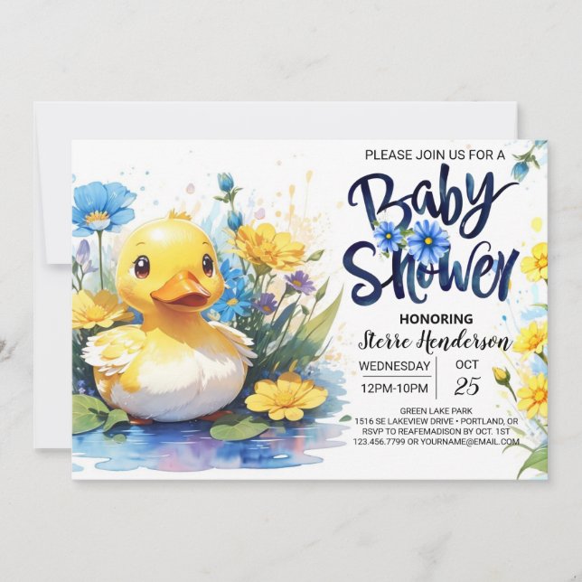 Baby Shower Duckling Pond-inbjudan Inbjudningar (Framsida)