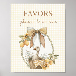 Baby Shower Dumma Gås Citron Favors Skylt