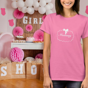 Baby Shower Elegant Bow Flicka Coquette Mamma Anpa T Shirt