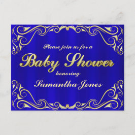 Baby Shower Elegant Regentlig Guld Typografi Meddelande Vykort