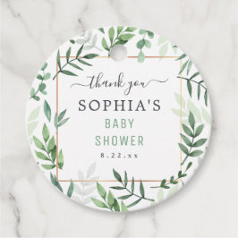 Baby Shower Elegant Watercolor Rustik Botanisk Gåvor Etiketter