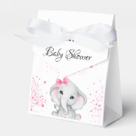 Baby Shower elephant Girl rosa glitter white Presentaskar