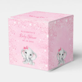 Baby Shower elephant rosa glitter flicka namn Presentaskar