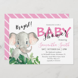 Baby Shower Elephant rosa Meddelande