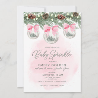 Baby Shower eller Sprinkle Flicka Inbjudningar