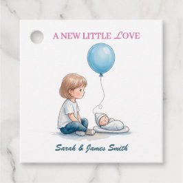 Baby Shower En Ny Liten Kärlek (Syskon) Gåvor Etiketter