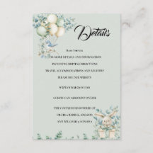 Baby shower Enclosure Card Details