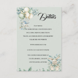 Baby shower Enclosure Card Details Tilläggskort