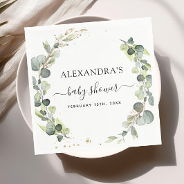 Baby Shower Eucalyptus Greenery Boho Rustic Pappersservett