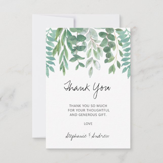 Baby Shower Eucalyptus Greenery Tack Kort (Framsida)