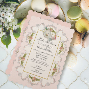 Baby Shower Fairy Tea Party Tekanna i Kopp Inbjudningar