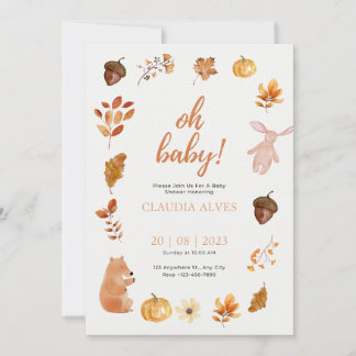 Baby Shower Fall Aesthetic Invitation Inbjudningar
