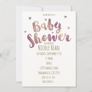 Baby Shower Falska Guld Brons Inbjudningar