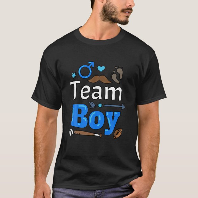 Baby Shower Family Outfit Team Boy Team Girl Gende T Shirt (Framsida)