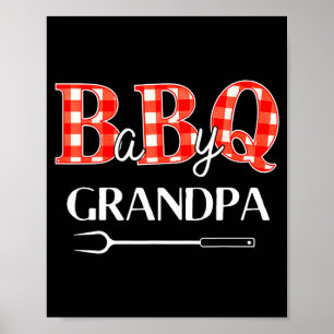 Baby shower farfar bbq-fest söt matchande familj poster