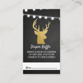 Baby Shower | Faux Gold Foil Antler Diaper Raffle Tilläggskort