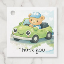 Baby Shower Favor Tag Car Themed